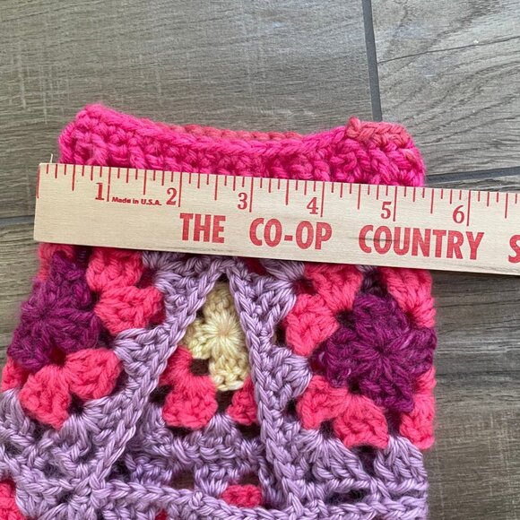 Dog Sweater Extra Small Pink Purple Yellow Crochet Handmade Chihuahua, Yorki - Picture 7 of 10